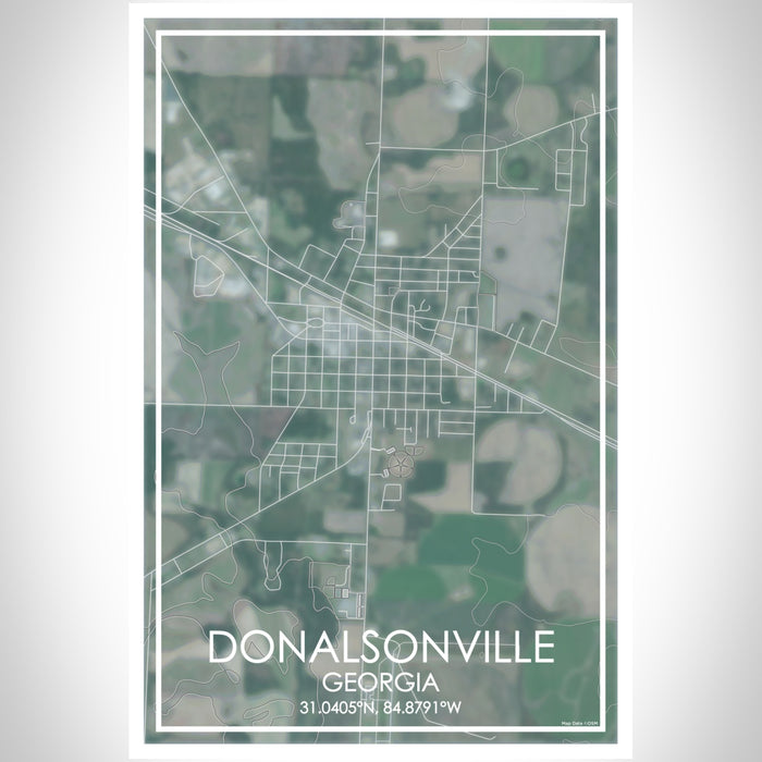 Donalsonville Georgia Map Print Portrait Orientation in Afternoon Style With Shaded Background