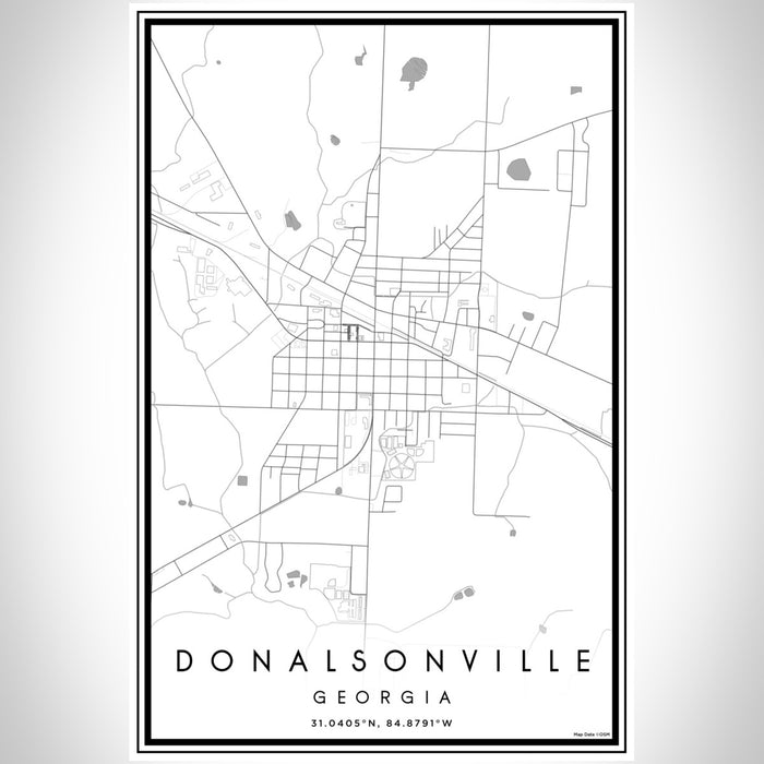 Donalsonville Georgia Map Print Portrait Orientation in Classic Style With Shaded Background