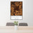 24x36 Donalsonville Georgia Map Print Portrait Orientation in Ember Style Behind 2 Chairs Table and Potted Plant