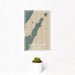 12x18 Door County Wisconsin Map Print Portrait Orientation in Afternoon Style With Small Cactus Plant in White Planter
