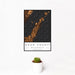 12x18 Door County Wisconsin Map Print Portrait Orientation in Ember Style With Small Cactus Plant in White Planter