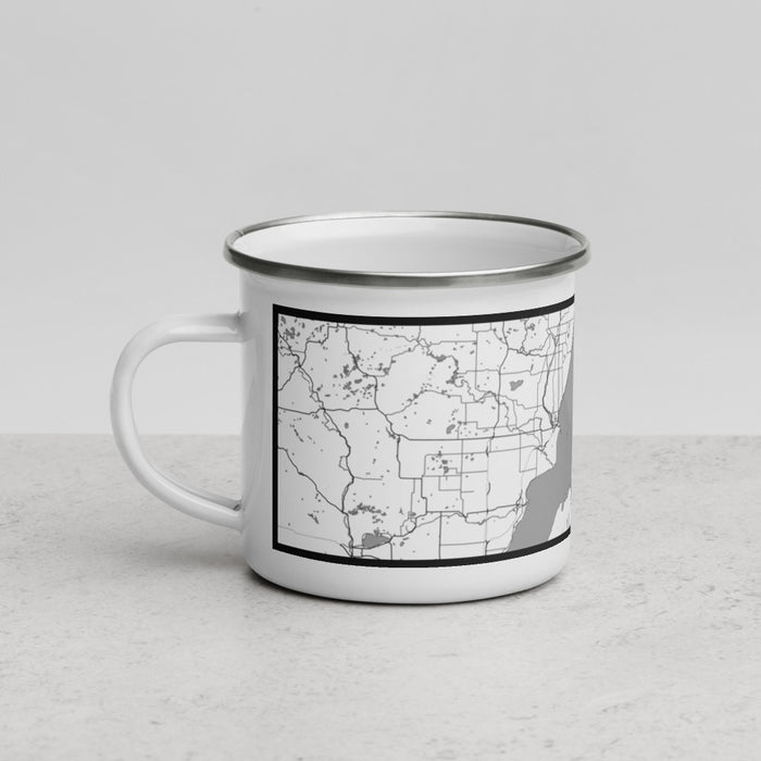 Left View Custom Door County Wisconsin Map Enamel Mug in Classic