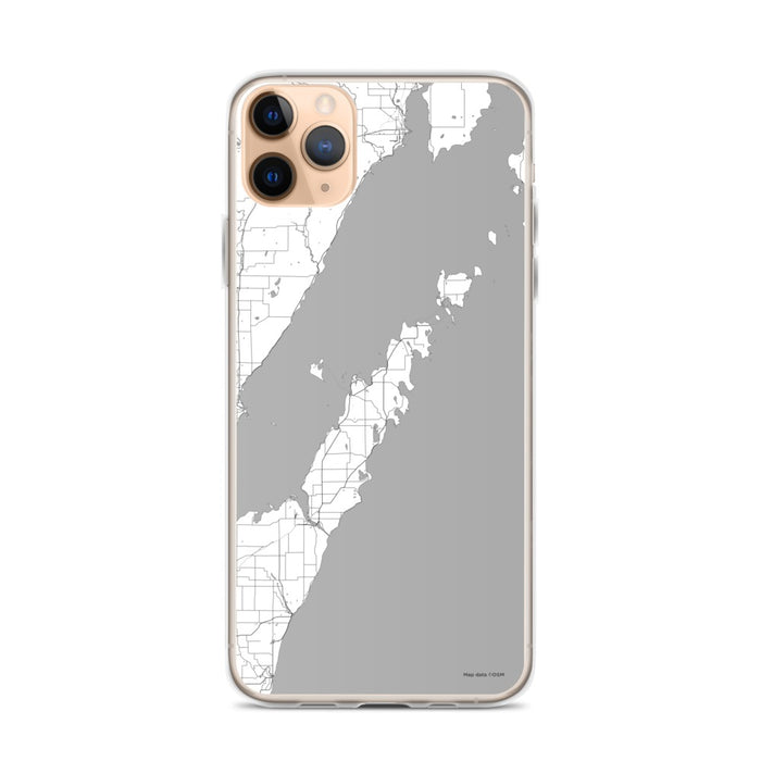 Custom iPhone 11 Pro Max Door County Wisconsin Map Phone Case in Classic