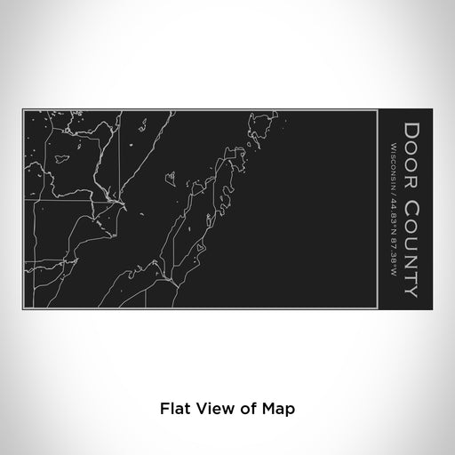 Rendered View of Door County Wisconsin Map Engraving on 17oz Stainless Steel Insulated Cola Bottle in Black
