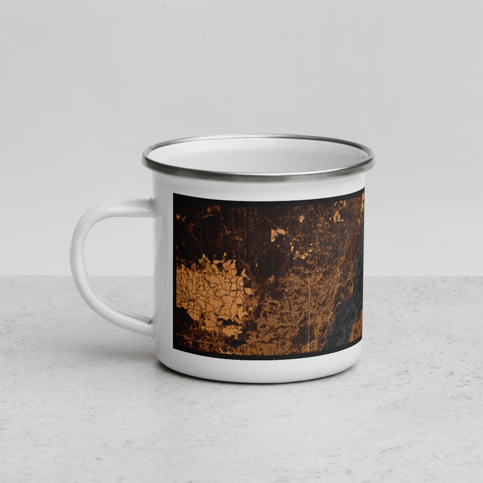Left View Custom Door County Wisconsin Map Enamel Mug in Ember