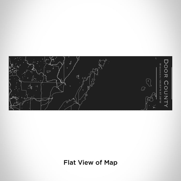 Rendered View of Door County Wisconsin Map Engraving on 10oz Stainless Steel Insulated Cup with Sliding Lid in Black