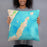 Person holding 18x18 Custom Door County Wisconsin Map Throw Pillow in Watercolor