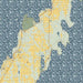 Door County Wisconsin Map Print in Woodblock Style Zoomed In Close Up Showing Details