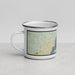 Left View Custom Door County Wisconsin Map Enamel Mug in Woodblock