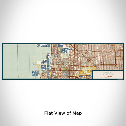 Flat View of Map Custom Doral Florida Map Enamel Mug in Woodblock