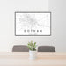24x36 Dothan Alabama Map Print Landscape Orientation in Classic Style Behind 2 Chairs Table and Potted Plant