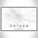 Dothan Alabama Map Print Landscape Orientation in Classic Style With Shaded Background