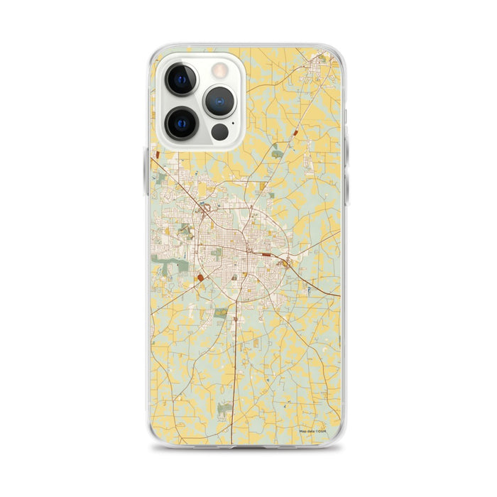 Custom Dothan Alabama Map iPhone 12 Pro Max Phone Case in Woodblock