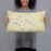 Person holding 20x12 Custom Dothan Alabama Map Throw Pillow in Woodblock