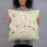 Person holding 18x18 Custom Dothan Alabama Map Throw Pillow in Woodblock