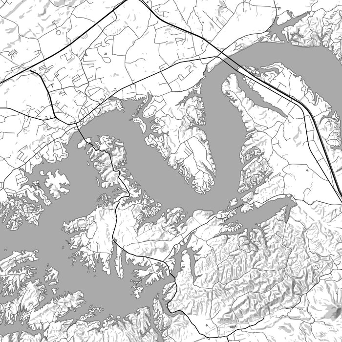 Douglas Lake Tennessee Map Print in Classic Style Zoomed In Close Up Showing Details