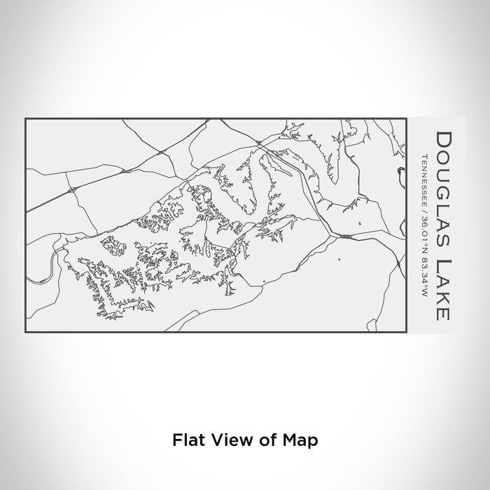 Rendered View of Douglas Lake Tennessee Map Engraving on 17oz Stainless Steel Insulated Cola Bottle in White