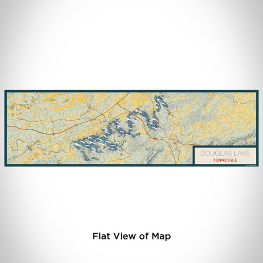 Flat View of Map Custom Douglas Lake Tennessee Map Enamel Mug in Woodblock