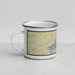 Left View Custom Douglas Lake Tennessee Map Enamel Mug in Woodblock