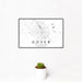 12x18 Dover Delaware Map Print Landscape Orientation in Classic Style With Small Cactus Plant in White Planter