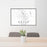 24x36 Dover Delaware Map Print Lanscape Orientation in Classic Style Behind 2 Chairs Table and Potted Plant