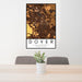 24x36 Dover Delaware Map Print Portrait Orientation in Ember Style Behind 2 Chairs Table and Potted Plant
