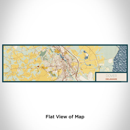 Flat View of Map Custom Dover Delaware Map Enamel Mug in Woodblock