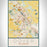 Dover Delaware Map Print Portrait Orientation in Woodblock Style With Shaded Background