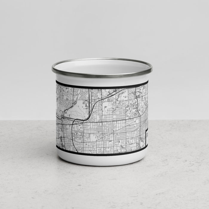 Front View Custom Downers Grove Illinois Map Enamel Mug in Classic