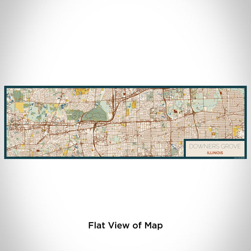 Flat View of Map Custom Downers Grove Illinois Map Enamel Mug in Woodblock