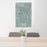24x36 Downey California Map Print Portrait Orientation in Afternoon Style Behind 2 Chairs Table and Potted Plant