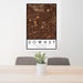 24x36 Downey California Map Print Portrait Orientation in Ember Style Behind 2 Chairs Table and Potted Plant