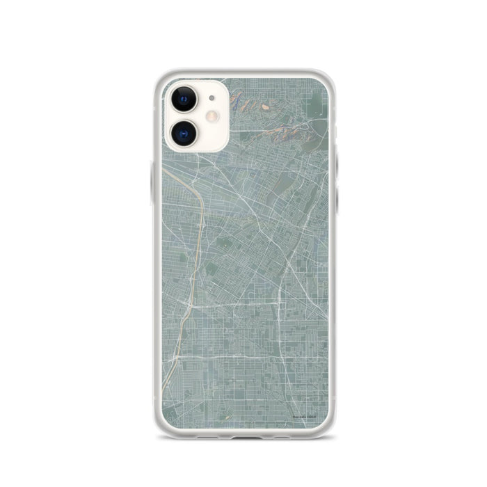 Custom iPhone 11 Downey California Map Phone Case in Afternoon