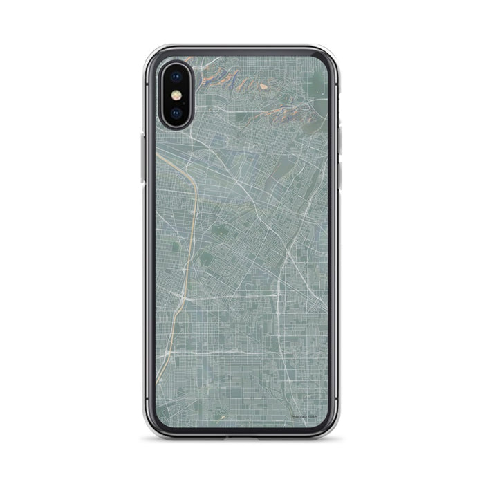 Custom iPhone X/XS Downey California Map Phone Case in Afternoon