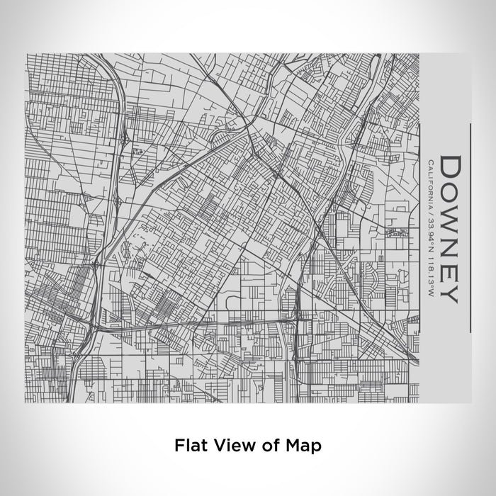 Rendered View of Downey California Map Engraving on 20oz Stainless Steel Insulated Bottle with Bamboo Top