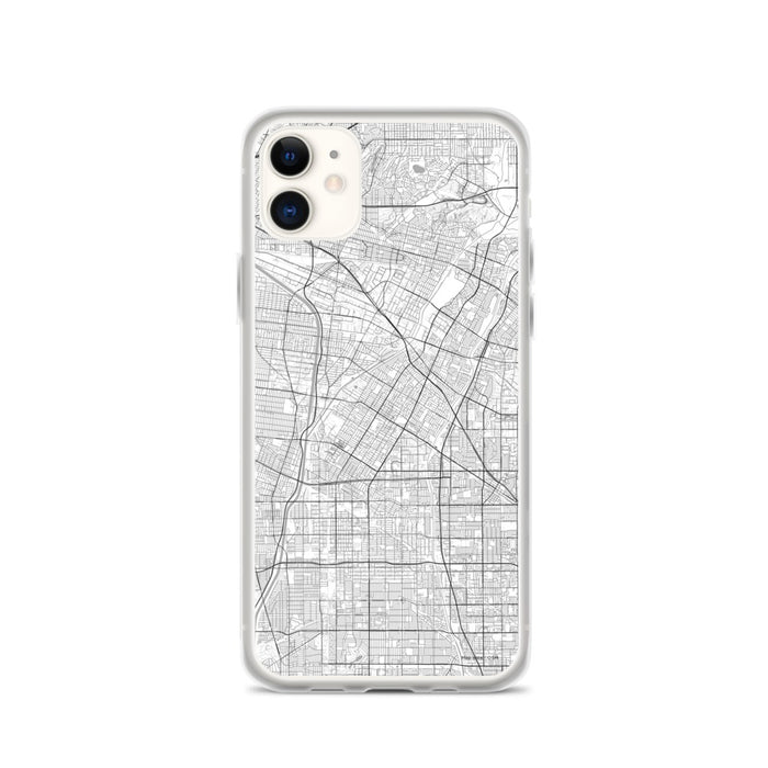 Custom iPhone 11 Downey California Map Phone Case in Classic