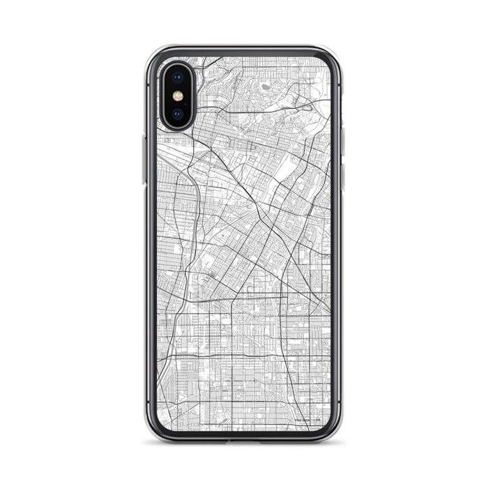Custom iPhone X/XS Downey California Map Phone Case in Classic