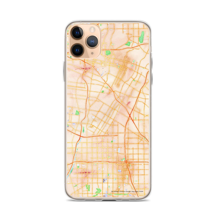 Custom iPhone 11 Pro Max Downey California Map Phone Case in Watercolor