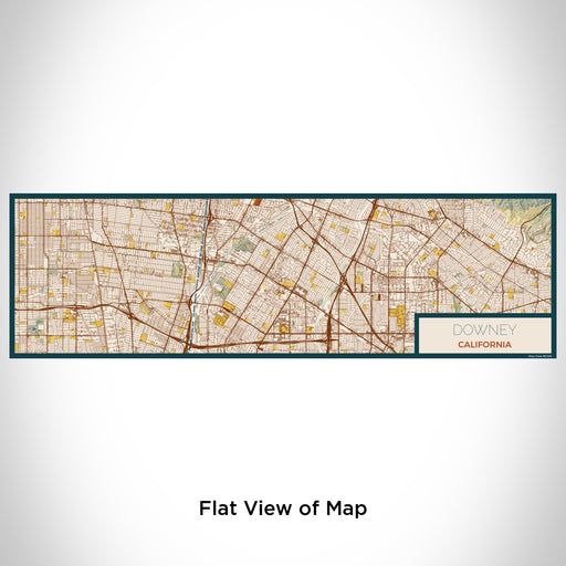 Flat View of Map Custom Downey California Map Enamel Mug in Woodblock