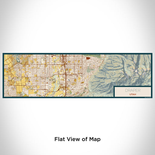 Flat View of Map Custom Draper Utah Map Enamel Mug in Woodblock