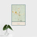 16x24 Dripping Springs Texas Map Print Portrait Orientation in Woodblock Style With Tropical Plant Leaves in Water