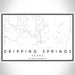 Dripping Springs Texas Map Print Landscape Orientation in Classic Style With Shaded Background