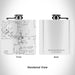 Rendered View of Dripping Springs Texas Map Engraving on 6oz Stainless Steel Flask in White