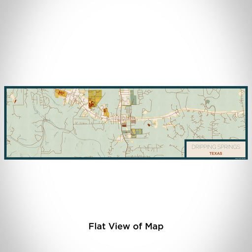 Flat View of Map Custom Dripping Springs Texas Map Enamel Mug in Woodblock