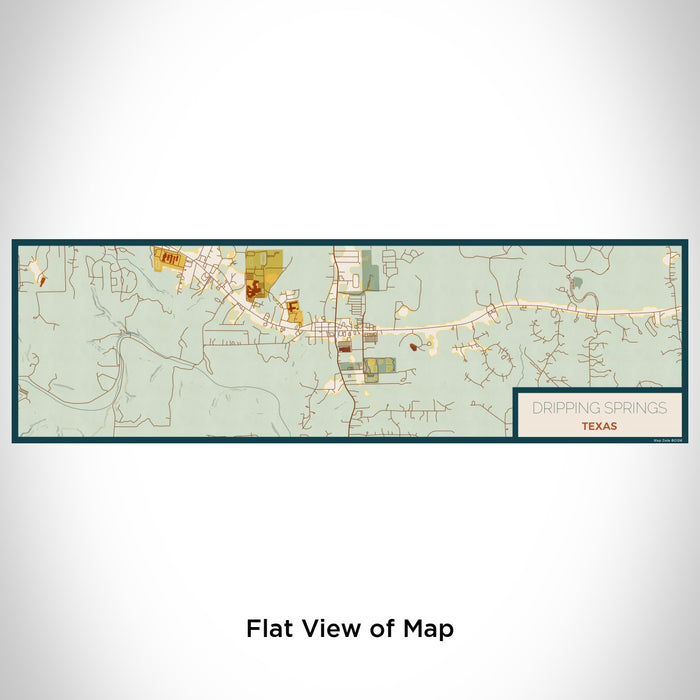Flat View of Map Custom Dripping Springs Texas Map Enamel Mug in Woodblock