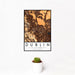 12x18 Dublin California Map Print Portrait Orientation in Ember Style With Small Cactus Plant in White Planter