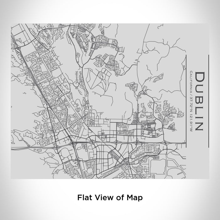 Rendered View of Dublin California Map Engraving on 20oz Stainless Steel Insulated Bottle with Bamboo Top