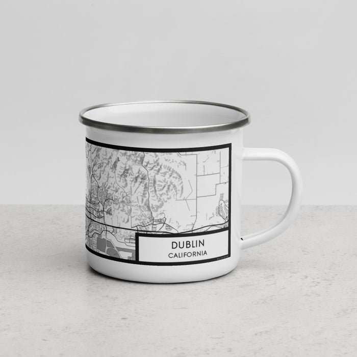 Right View Custom Dublin California Map Enamel Mug in Classic