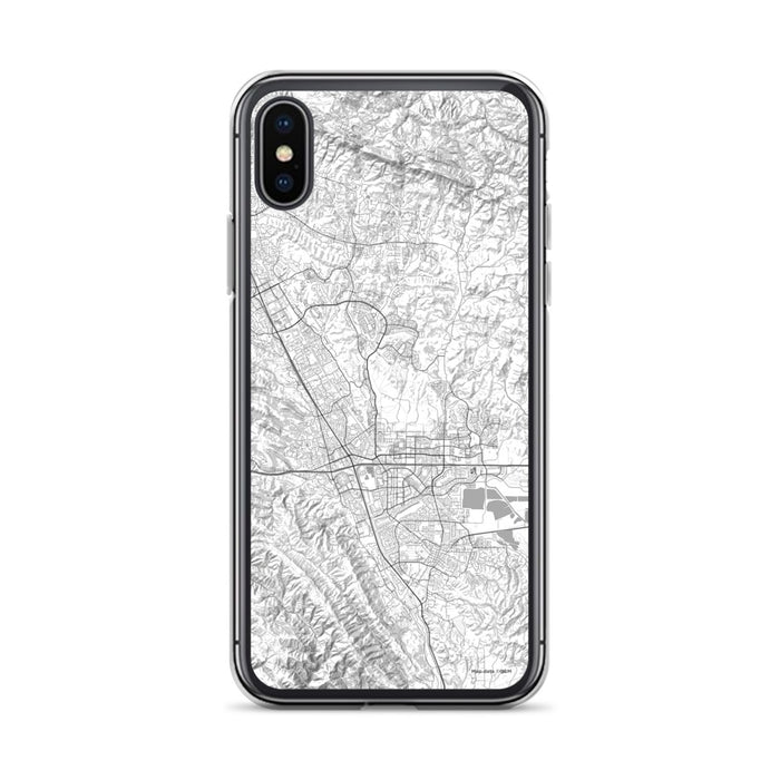 Custom iPhone X/XS Dublin California Map Phone Case in Classic