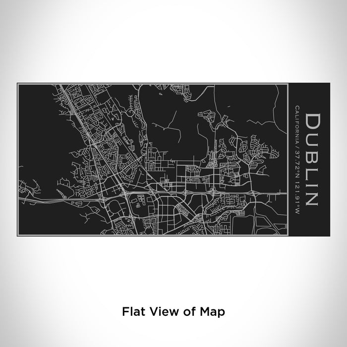 Rendered View of Dublin California Map Engraving on 17oz Stainless Steel Insulated Cola Bottle in Black